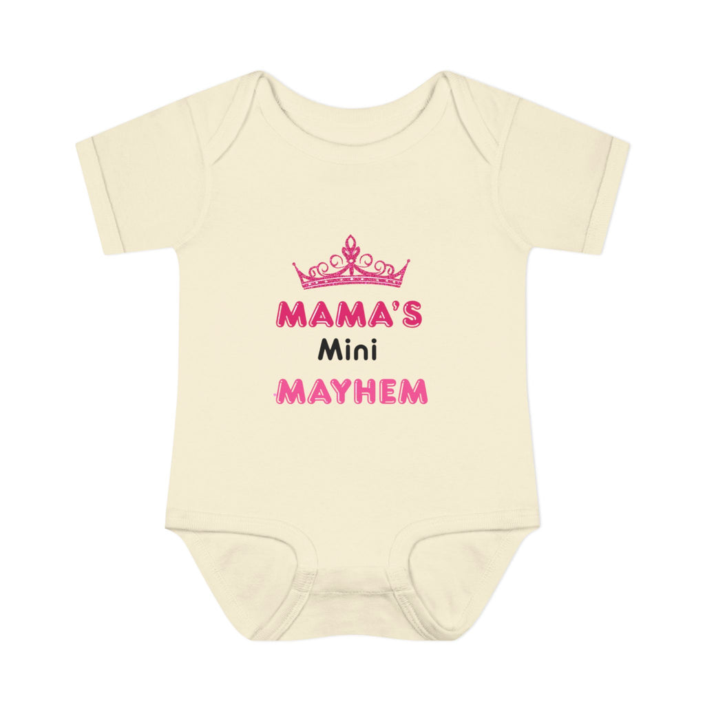 Infant Bodysuit — “Mama’s Mini Mayhem” Cute Princess Baby Onesie