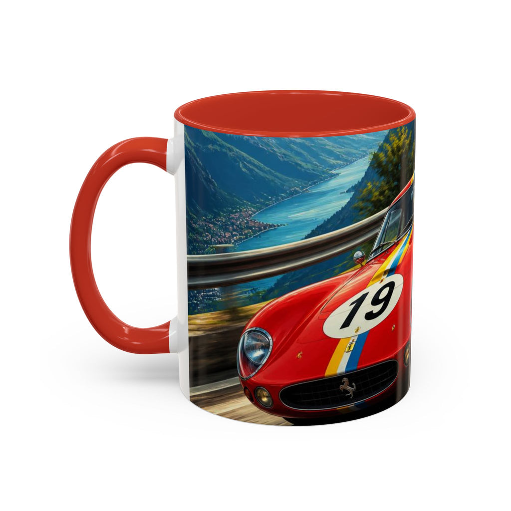 Classic Racing Cars Accent Coffee Mug – Vintage Sports Car Track Design (11/15oz)