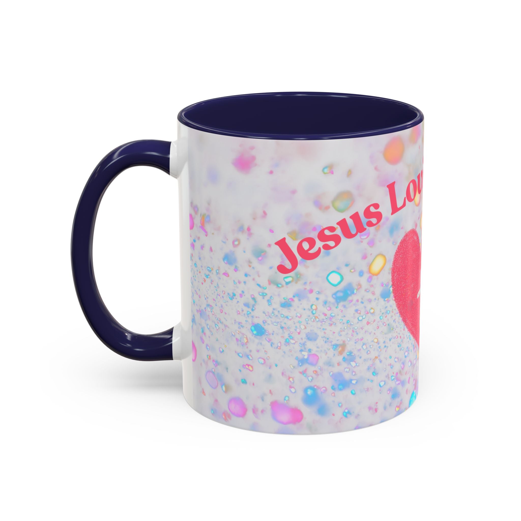 Jesus Loving Baddie Accent Coffee Mug – Pink Heart Cross 11/15oz