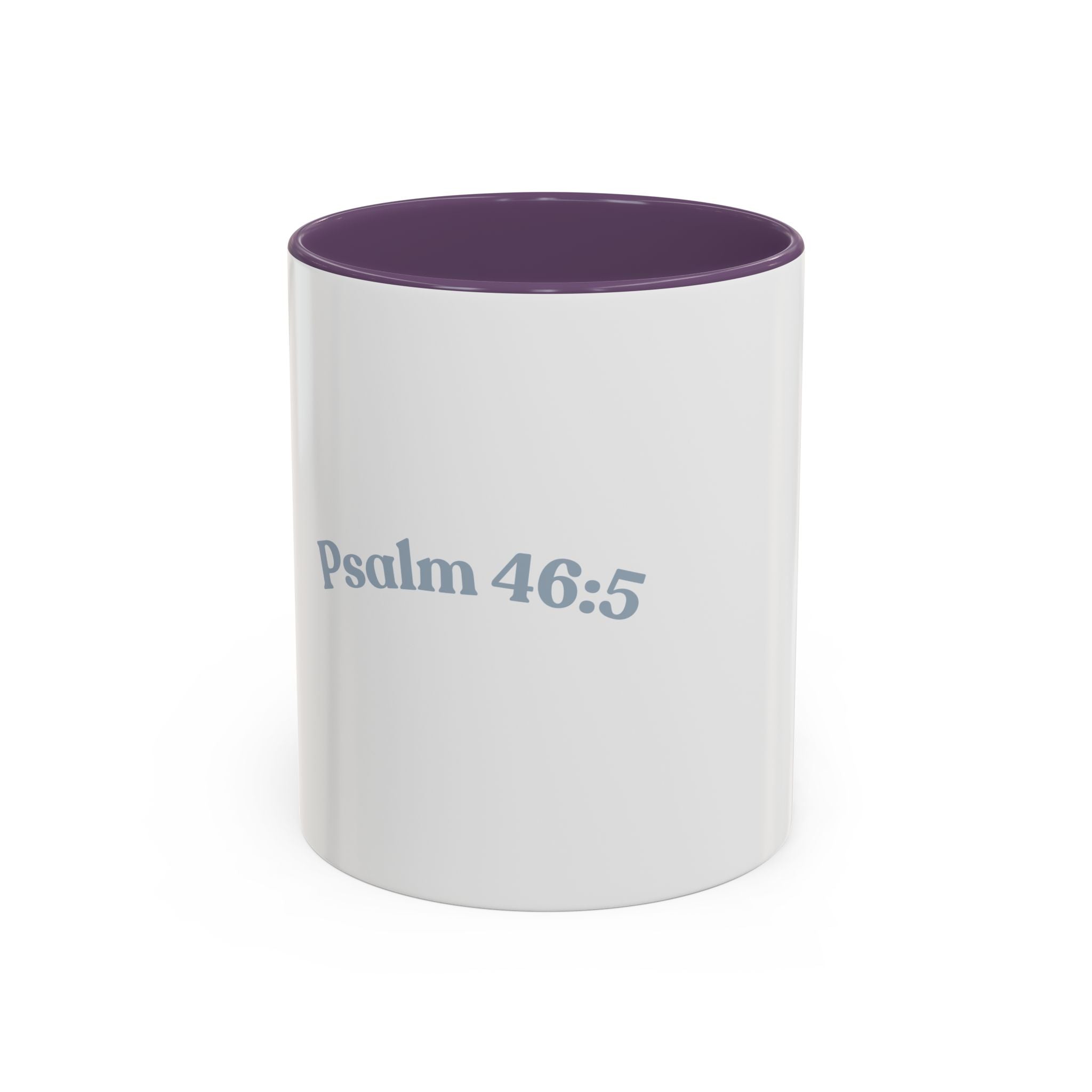 Psalm 46:5 Faith Coffee Mug — Minimal Cross Accent (11/15oz)