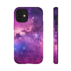 Custom Galaxy Phone Case — Personalized Purple Nebula iPhone Cover with Text