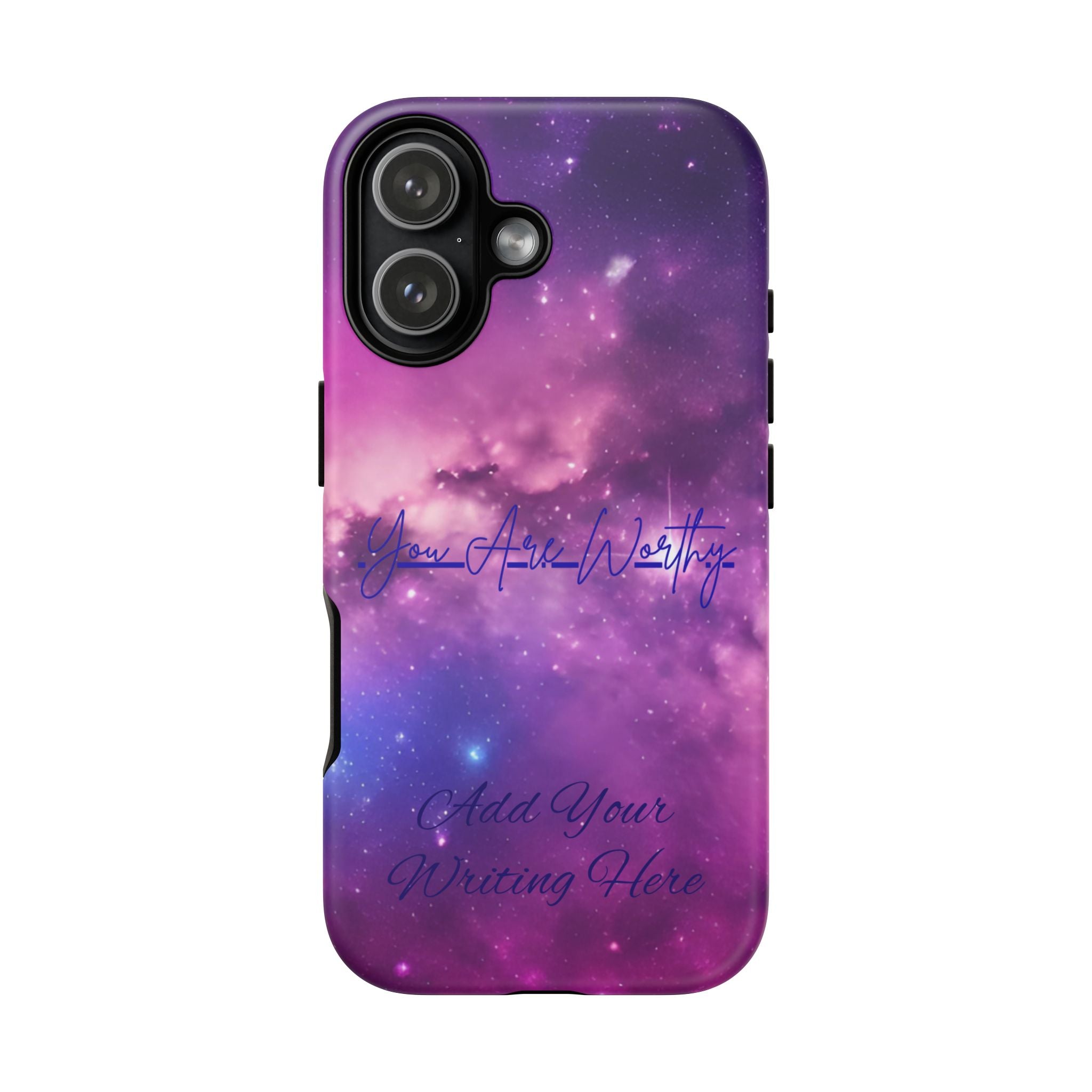 Custom Galaxy Phone Case — Personalized Purple Nebula iPhone Cover with Text