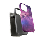 Custom Galaxy Phone Case — Personalized Purple Nebula iPhone Cover with Text