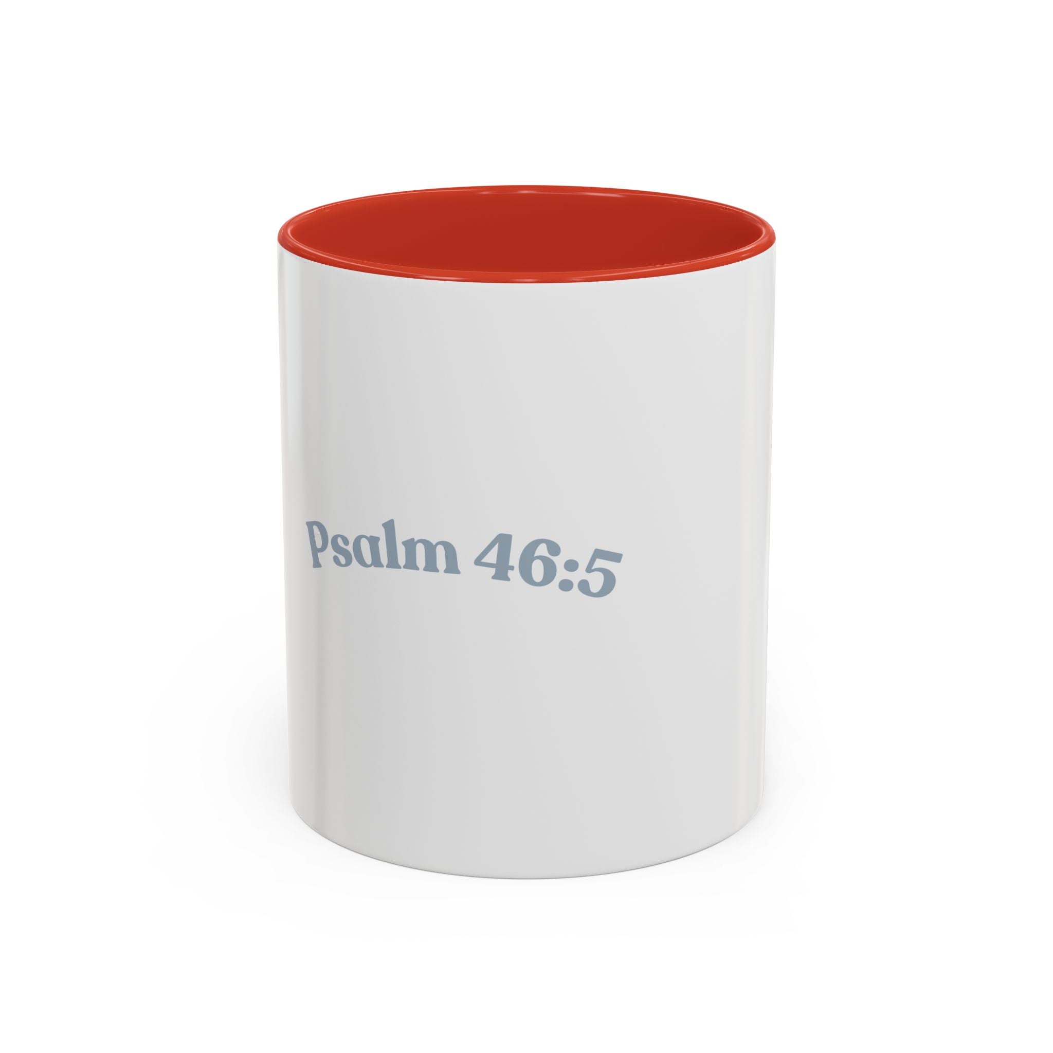 Psalm 46:5 Faith Coffee Mug — Minimal Cross Accent (11/15oz)