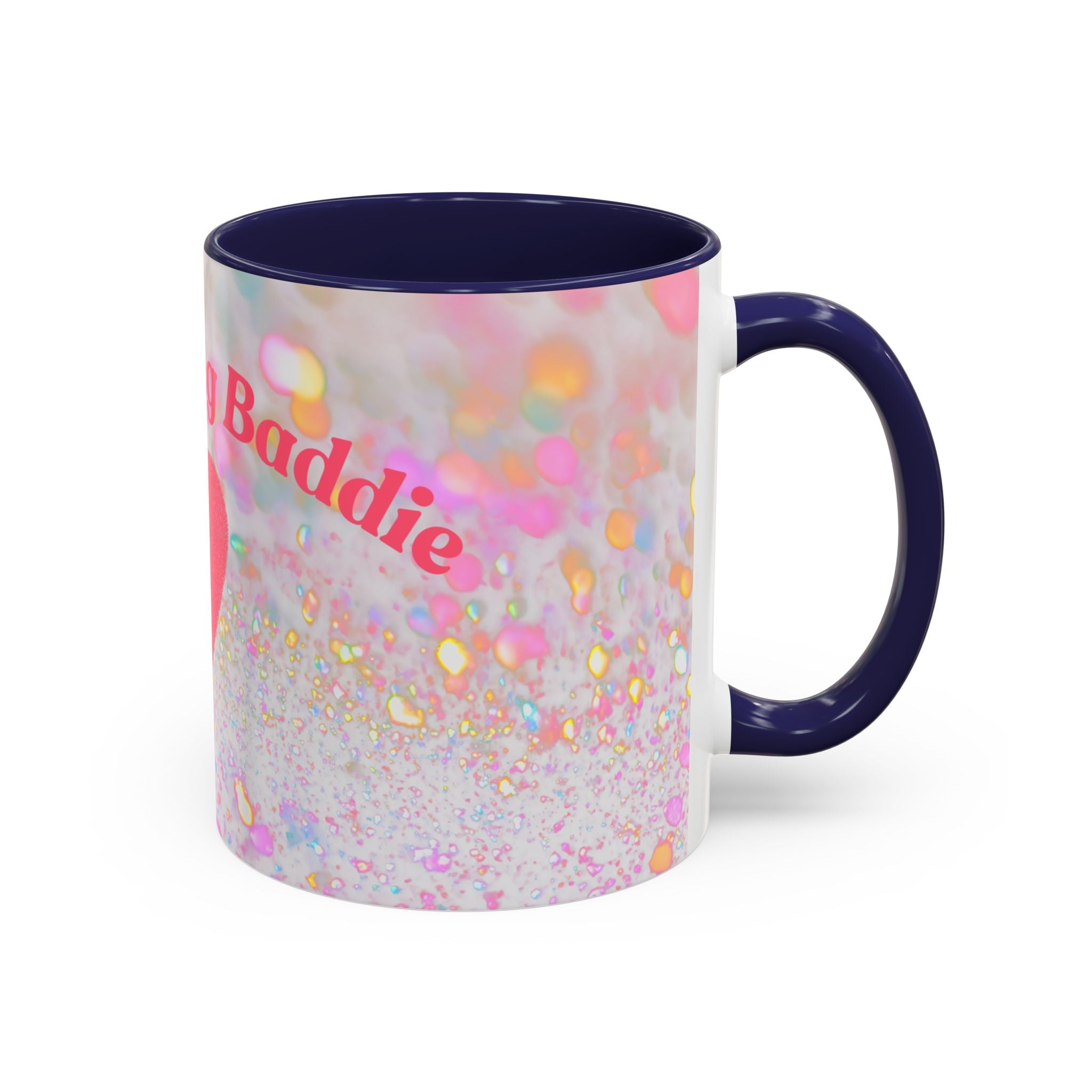 Jesus Loving Baddie Accent Coffee Mug – Pink Heart Cross 11/15oz