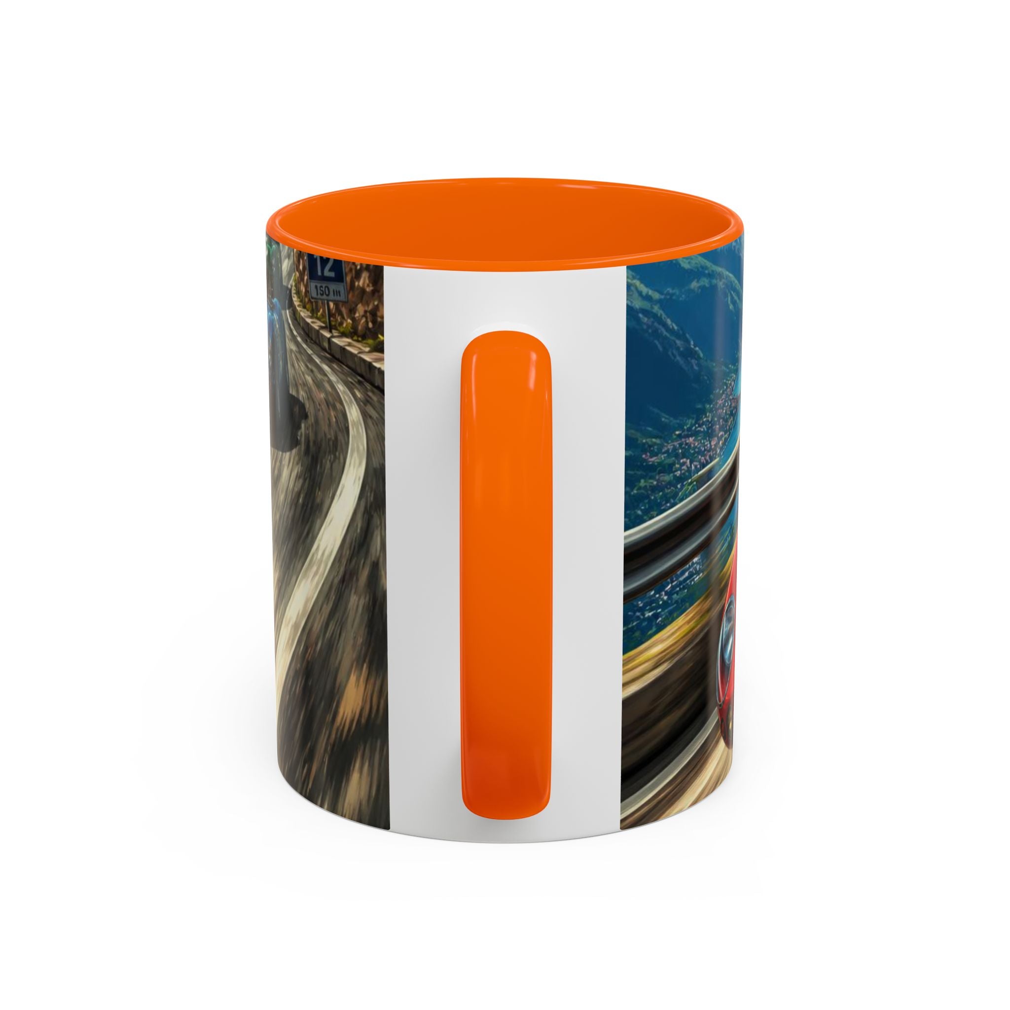 Classic Racing Cars Accent Coffee Mug – Vintage Sports Car Track Design (11/15oz)
