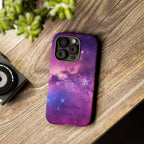 Custom Galaxy Phone Case — Personalized Purple Nebula iPhone Cover with Text