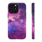 Custom Galaxy Phone Case — Personalized Purple Nebula iPhone Cover with Text