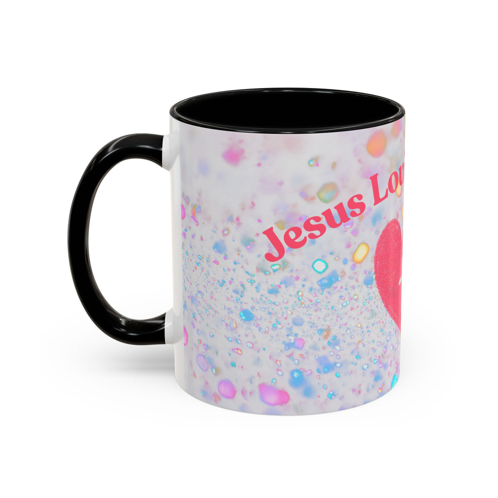 Jesus Loving Baddie Accent Coffee Mug – Pink Heart Cross 11/15oz