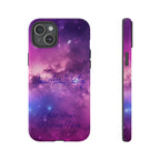Custom Galaxy Phone Case — Personalized Purple Nebula iPhone Cover with Text