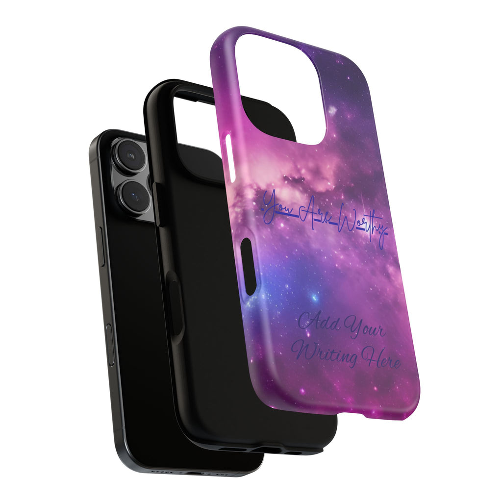 Custom Galaxy Phone Case — Personalized Purple Nebula iPhone Cover with Text