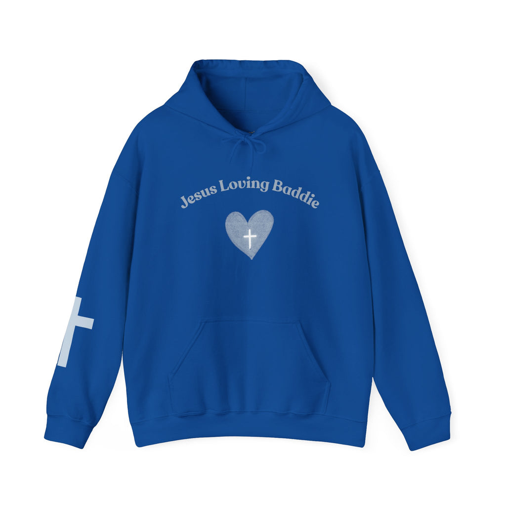 Jesus Loving Baddie Hoodie — Psalm 46:5 Christian Heart Cross Pullover