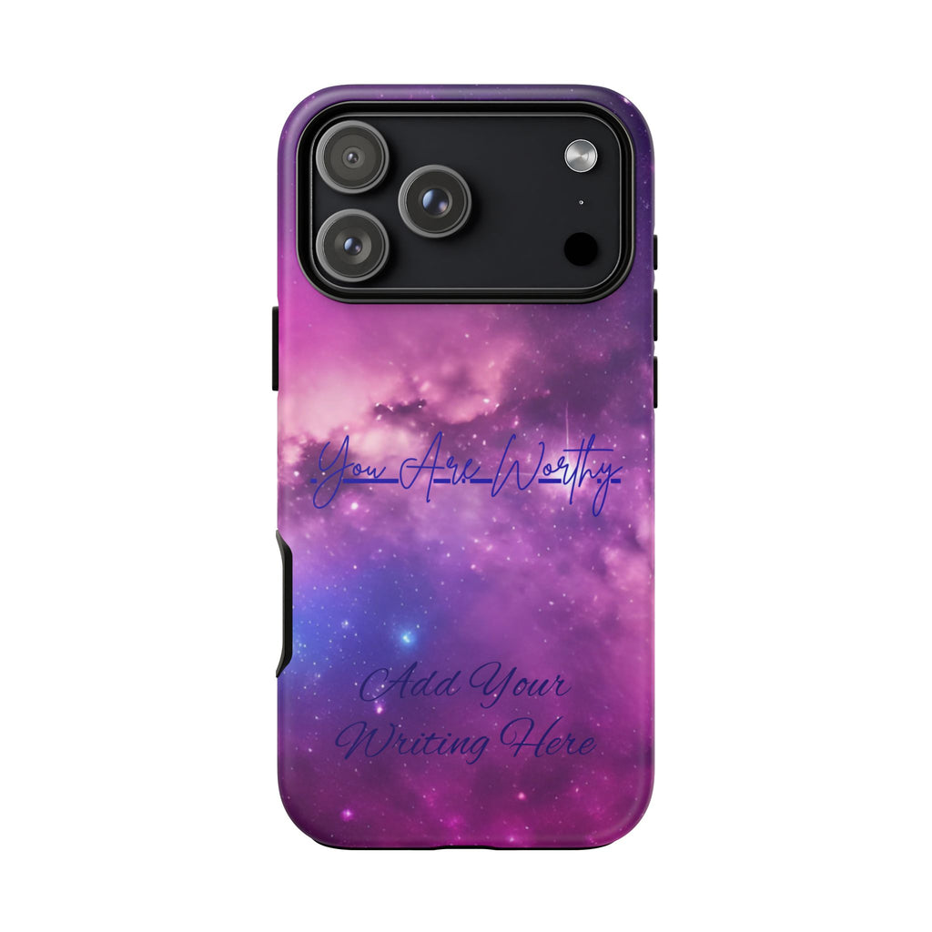 Custom Galaxy Phone Case — Personalized Purple Nebula iPhone Cover with Text