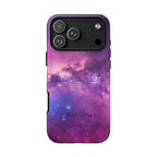 Custom Galaxy Phone Case — Personalized Purple Nebula iPhone Cover with Text