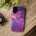 Custom Galaxy Phone Case — Personalized Purple Nebula iPhone Cover with Text