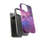 Custom Galaxy Phone Case — Personalized Purple Nebula iPhone Cover with Text