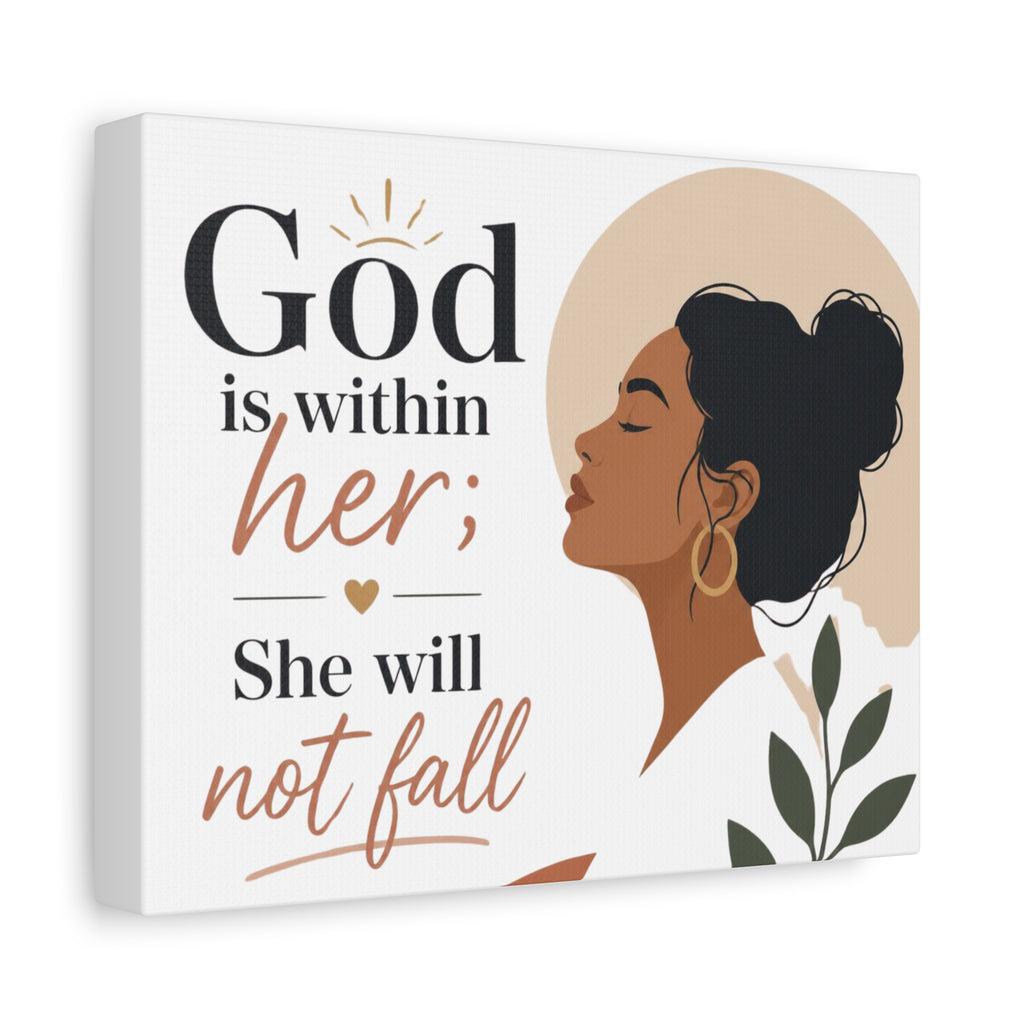 God Is Within Her Canvas Wall Art — Inspirational Christian Quote