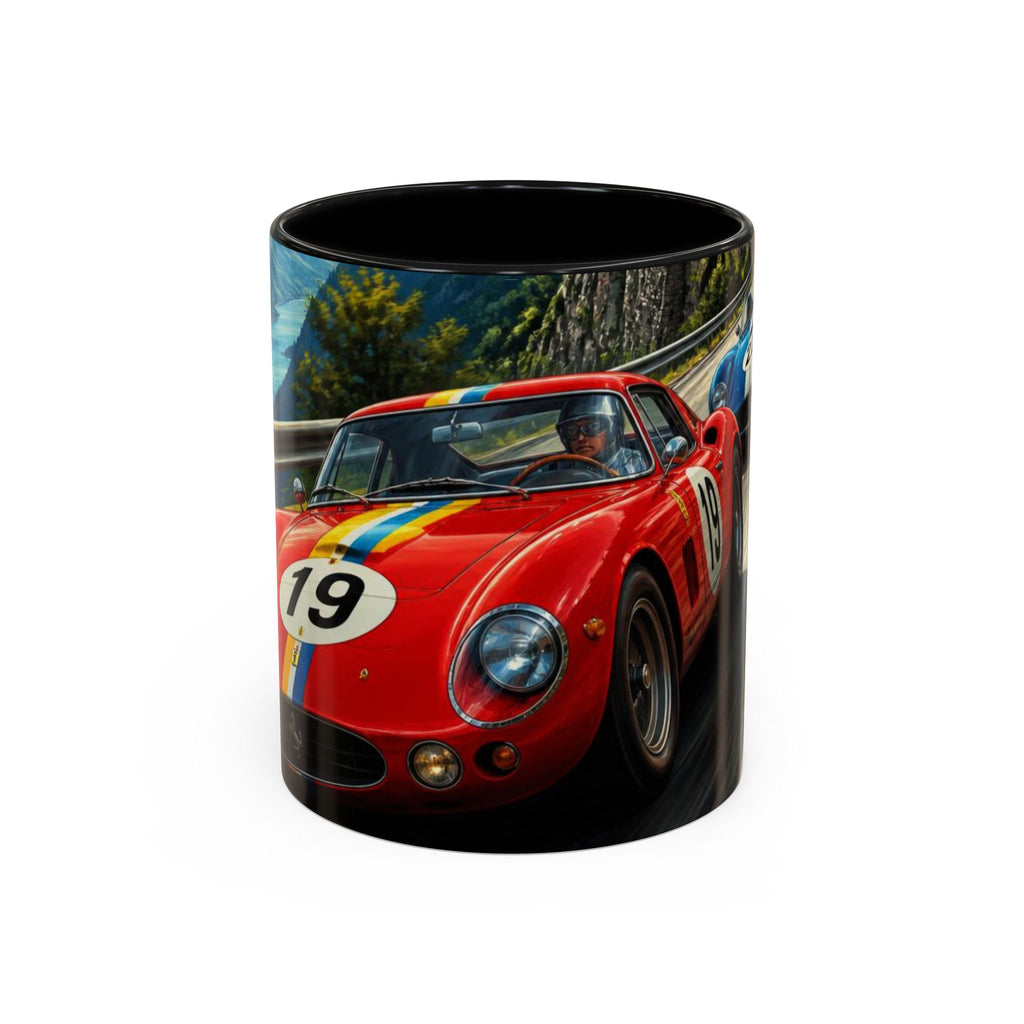 Classic Racing Cars Accent Coffee Mug – Vintage Sports Car Track Design (11/15oz)