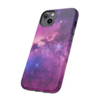 Custom Galaxy Phone Case — Personalized Purple Nebula iPhone Cover with Text