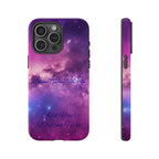 Custom Galaxy Phone Case — Personalized Purple Nebula iPhone Cover with Text