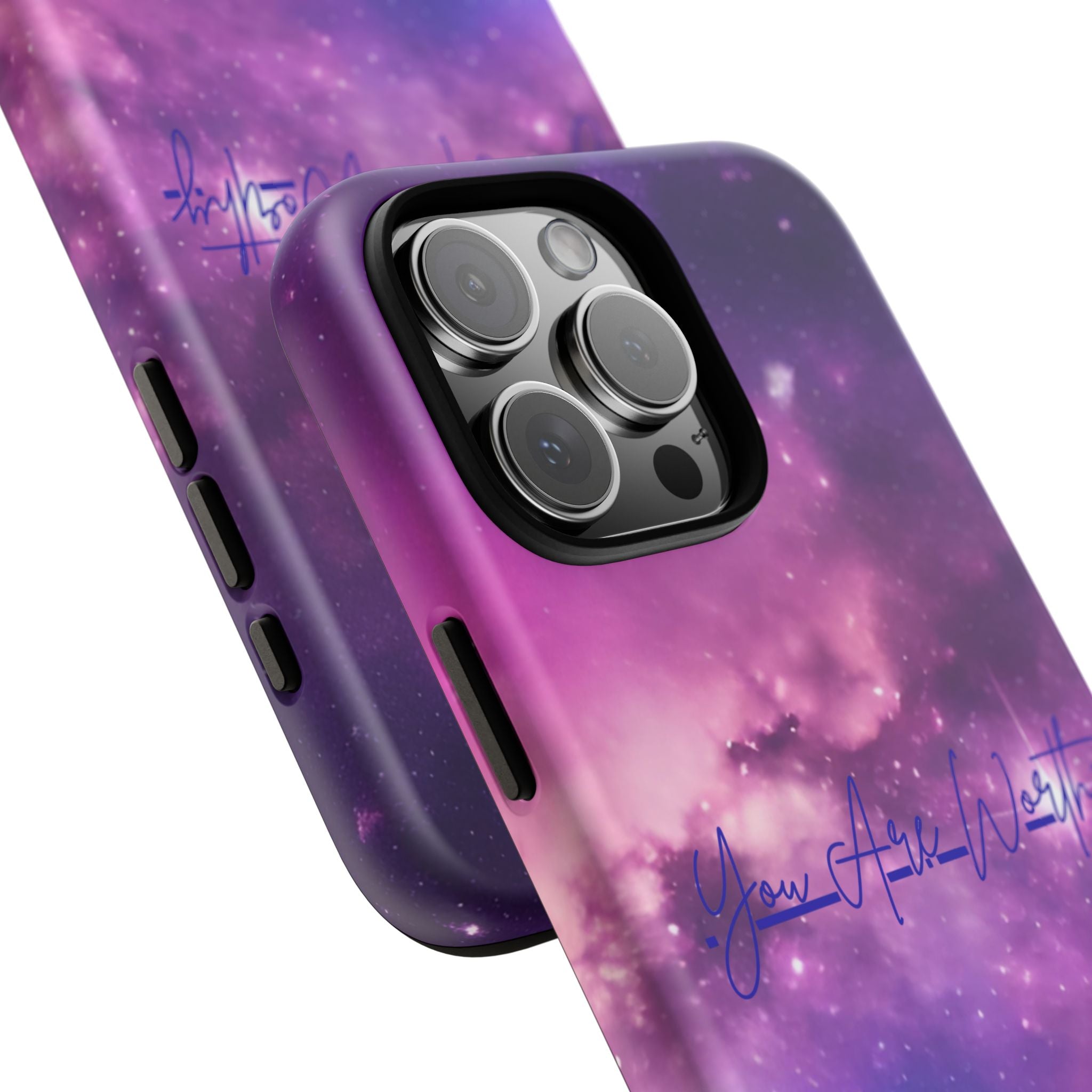 Custom Galaxy Phone Case — Personalized Purple Nebula iPhone Cover with Text