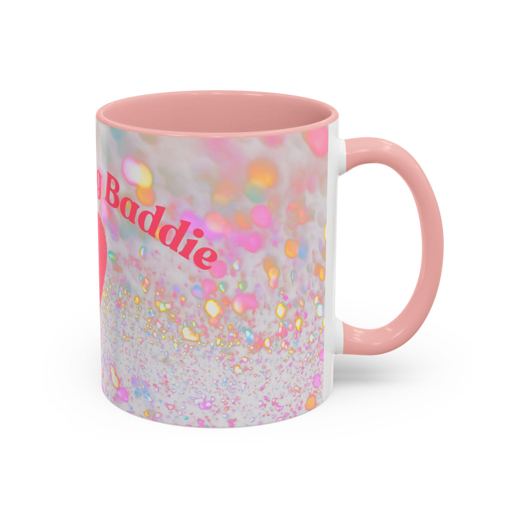 Jesus Loving Baddie Accent Coffee Mug – Pink Heart Cross 11/15oz