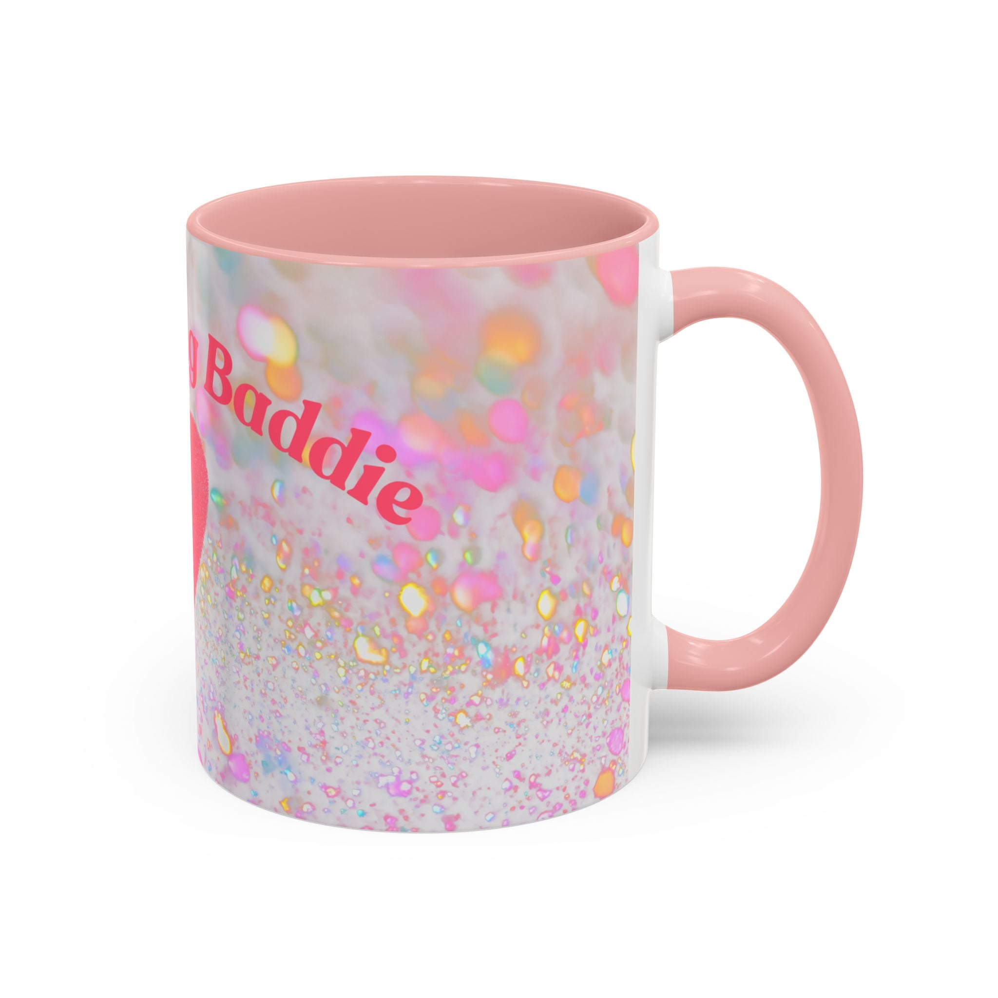 Jesus Loving Baddie Accent Coffee Mug – Pink Heart Cross 11/15oz