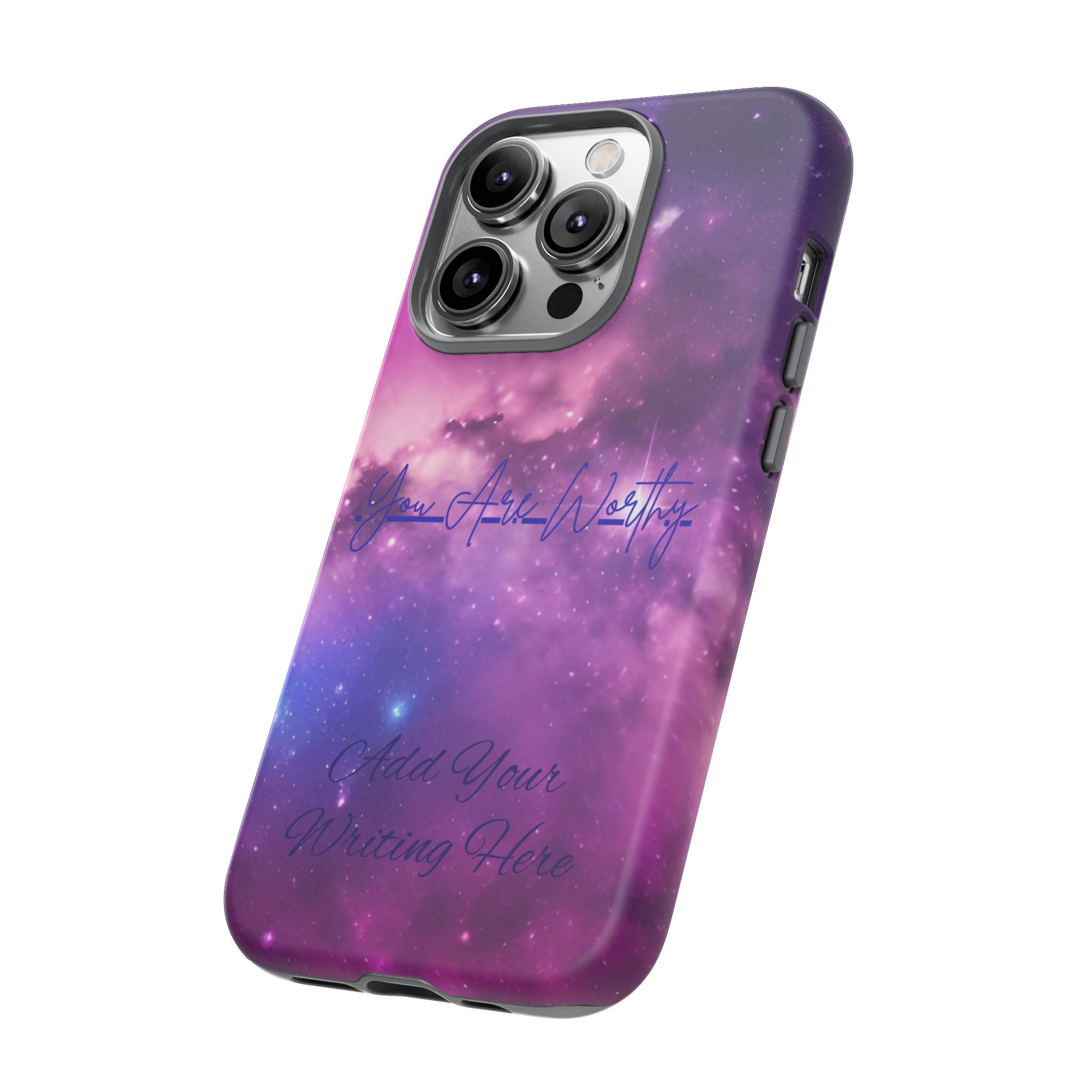 Custom Galaxy Phone Case — Personalized Purple Nebula iPhone Cover with Text