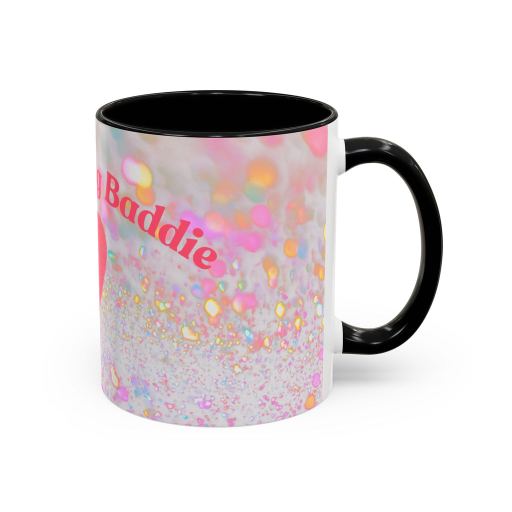Jesus Loving Baddie Accent Coffee Mug – Pink Heart Cross 11/15oz