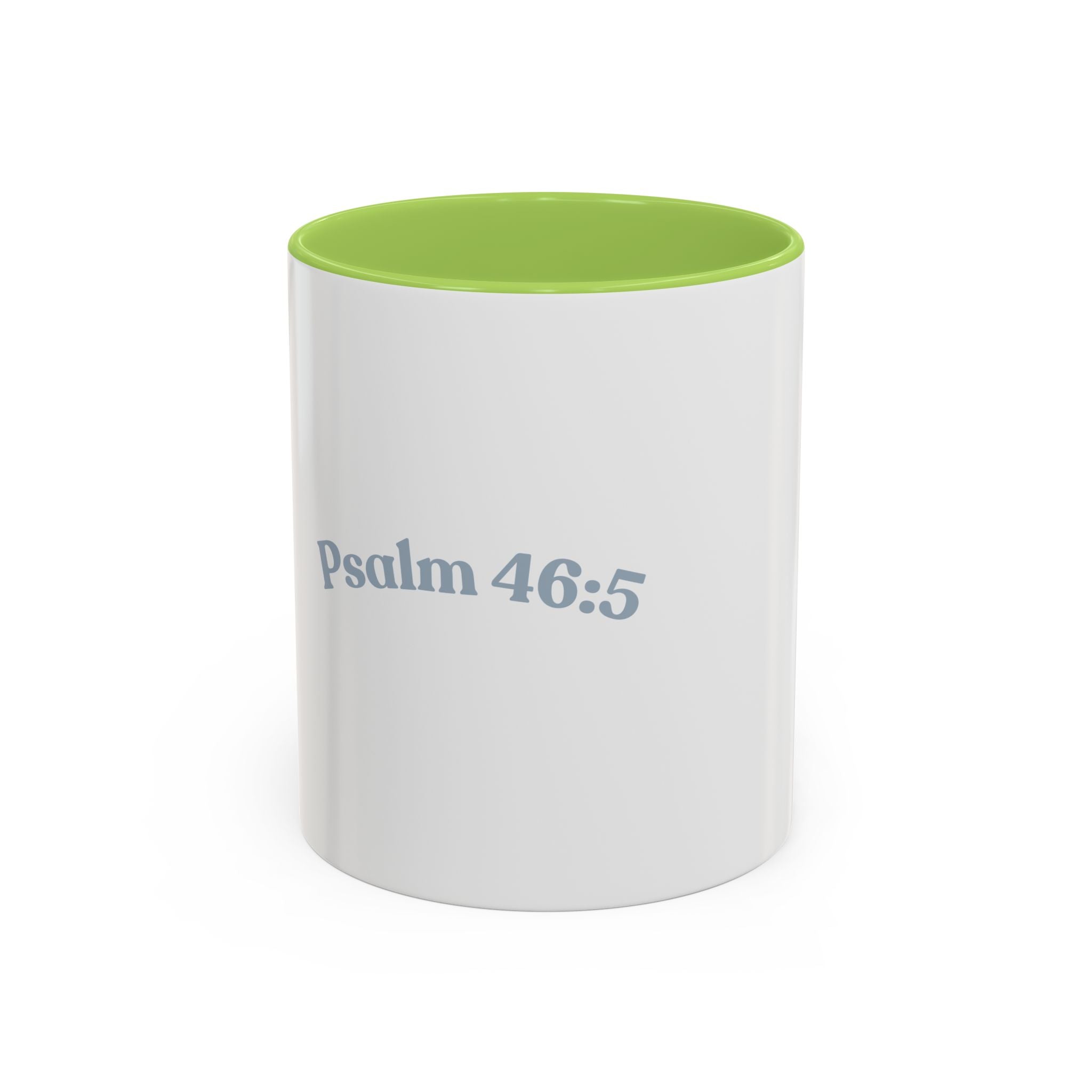 Psalm 46:5 Faith Coffee Mug — Minimal Cross Accent (11/15oz)