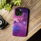Custom Galaxy Phone Case — Personalized Purple Nebula iPhone Cover with Text
