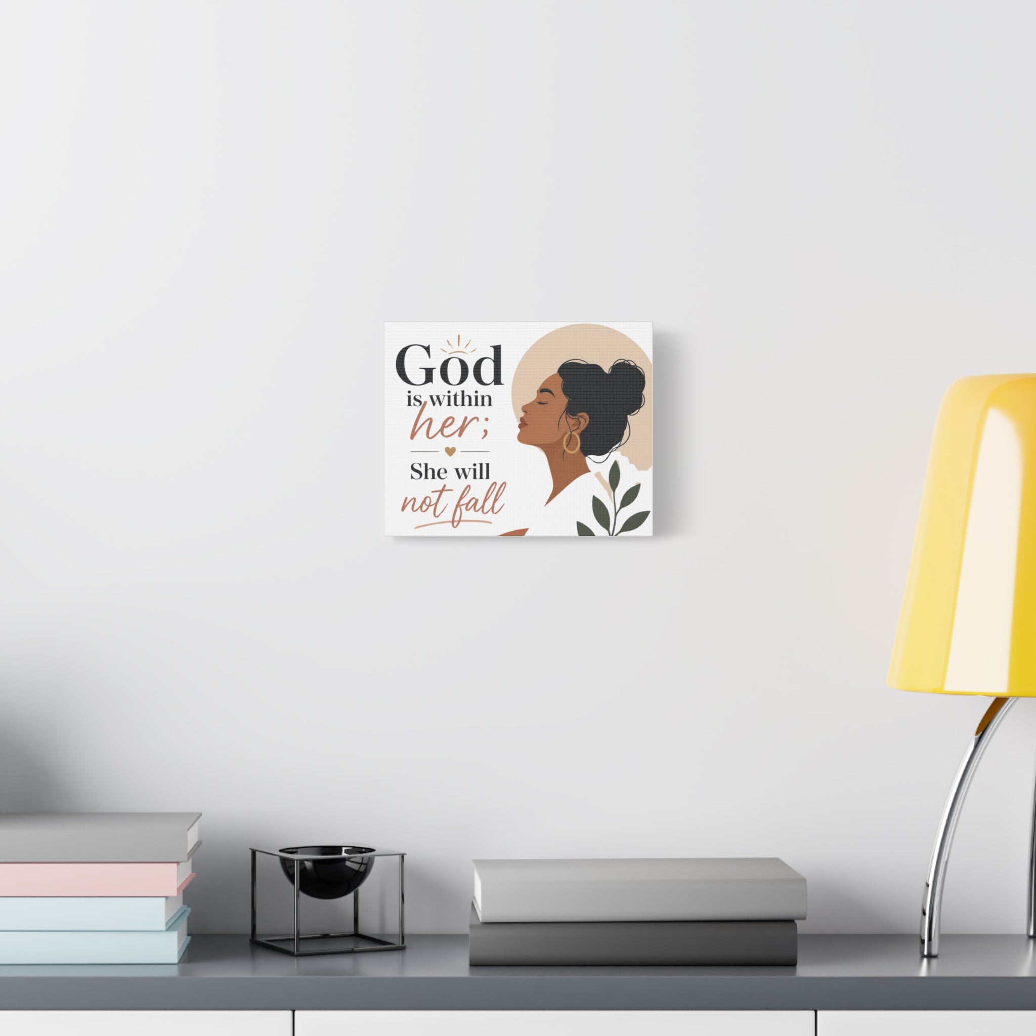 God Is Within Her Canvas Wall Art — Inspirational Christian Quote