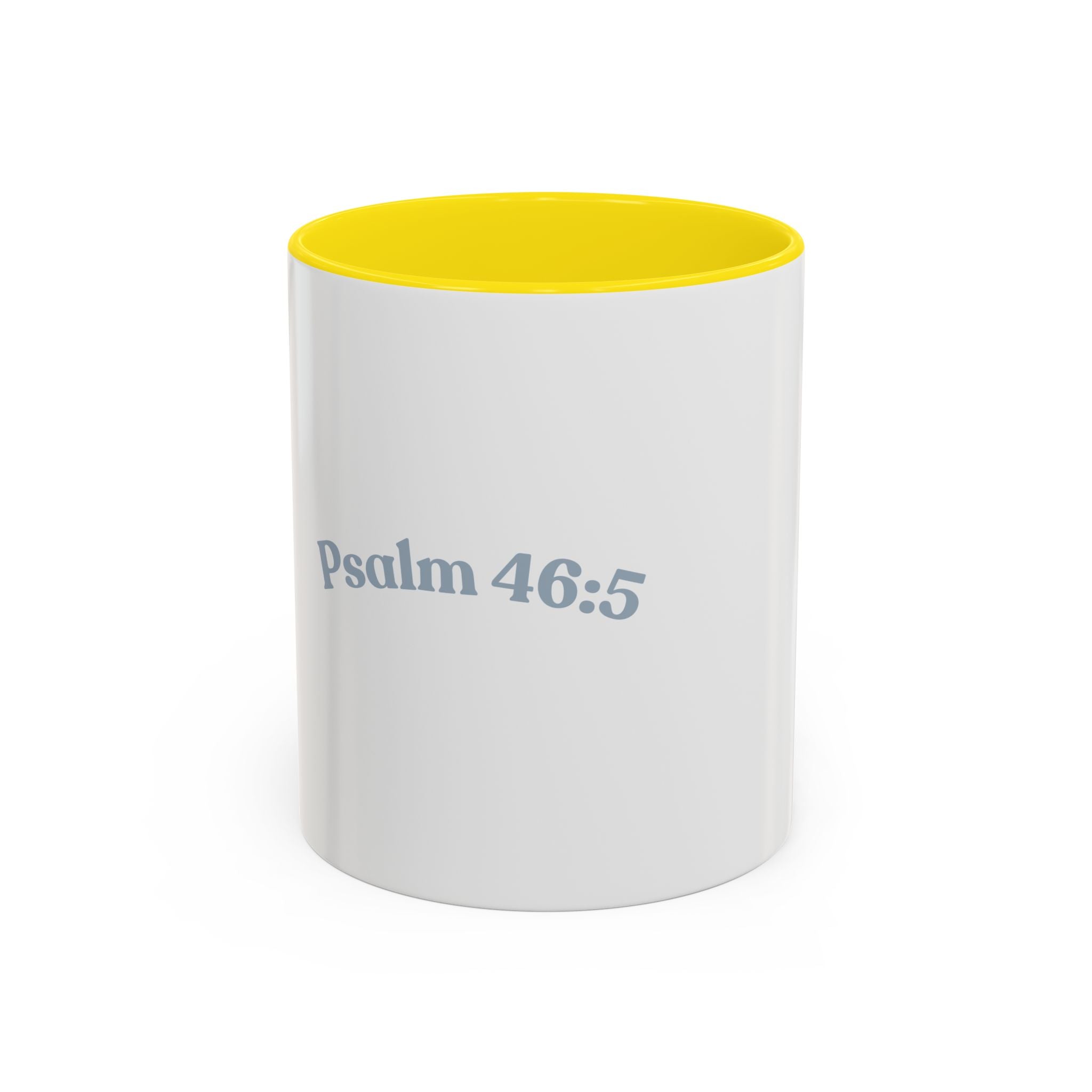 Psalm 46:5 Faith Coffee Mug — Minimal Cross Accent (11/15oz)