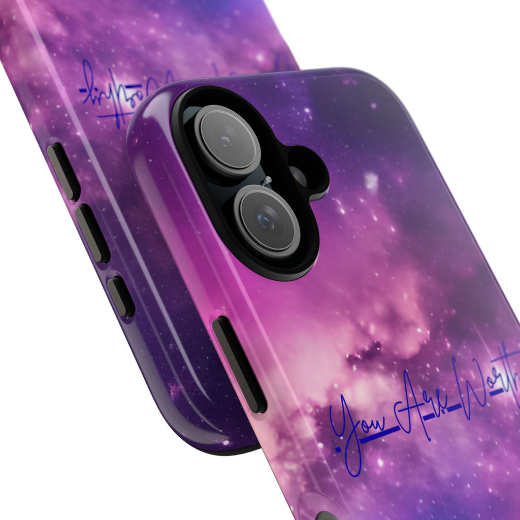 Custom Galaxy Phone Case — Personalized Purple Nebula iPhone Cover with Text