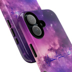 Custom Galaxy Phone Case — Personalized Purple Nebula iPhone Cover with Text