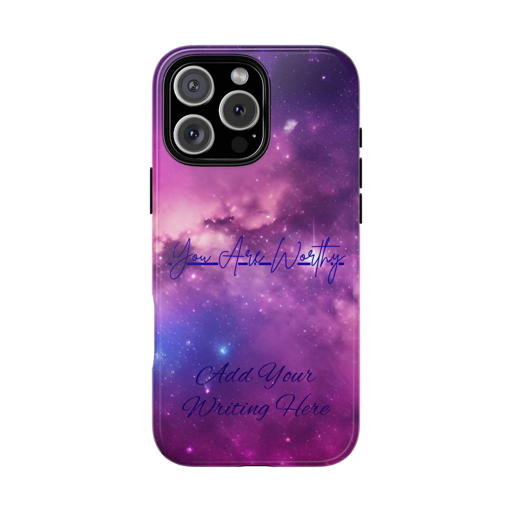 Custom Galaxy Phone Case — Personalized Purple Nebula iPhone Cover with Text