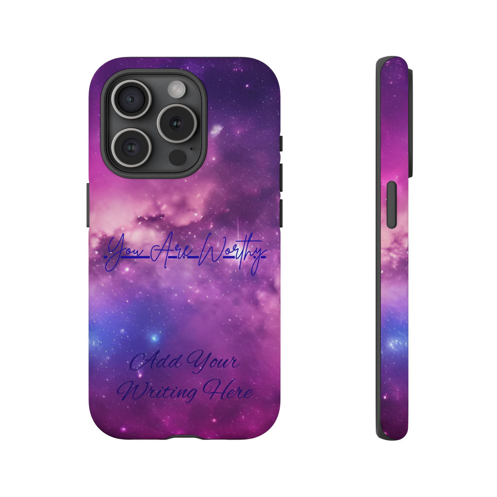 Custom Galaxy Phone Case — Personalized Purple Nebula iPhone Cover with Text