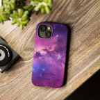 Custom Galaxy Phone Case — Personalized Purple Nebula iPhone Cover with Text