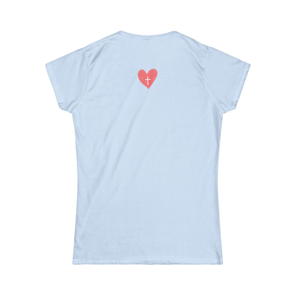 Jesus Loving Baddie Tee — Christian Graphic Women's T‑Shirt with Heart Cross Back