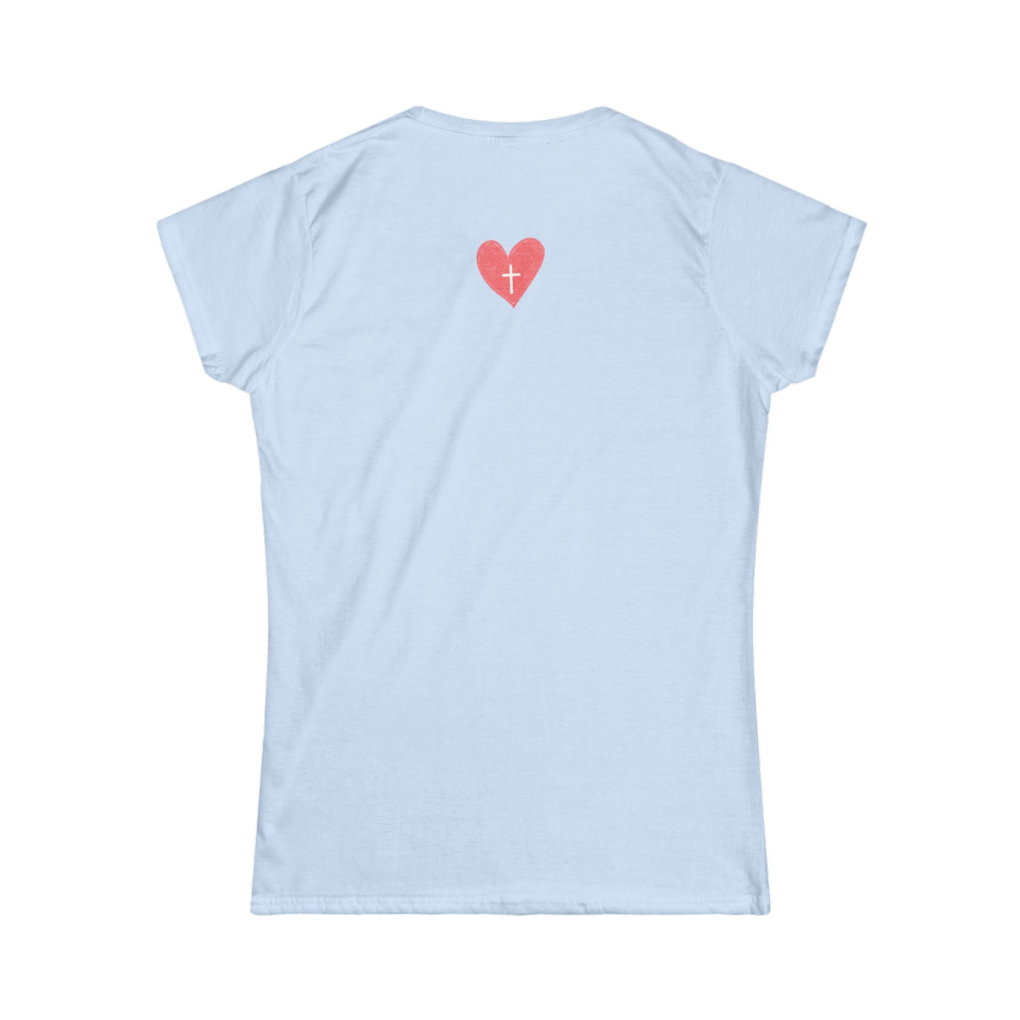 Jesus Loving Baddie Tee — Christian Graphic Women's T‑Shirt with Heart Cross Back