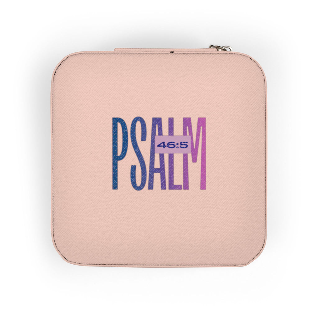 Compact Jewelry Travel Case — Personalized PSALM Design, Portable Organizer for Rings, Earrings & Necklaces