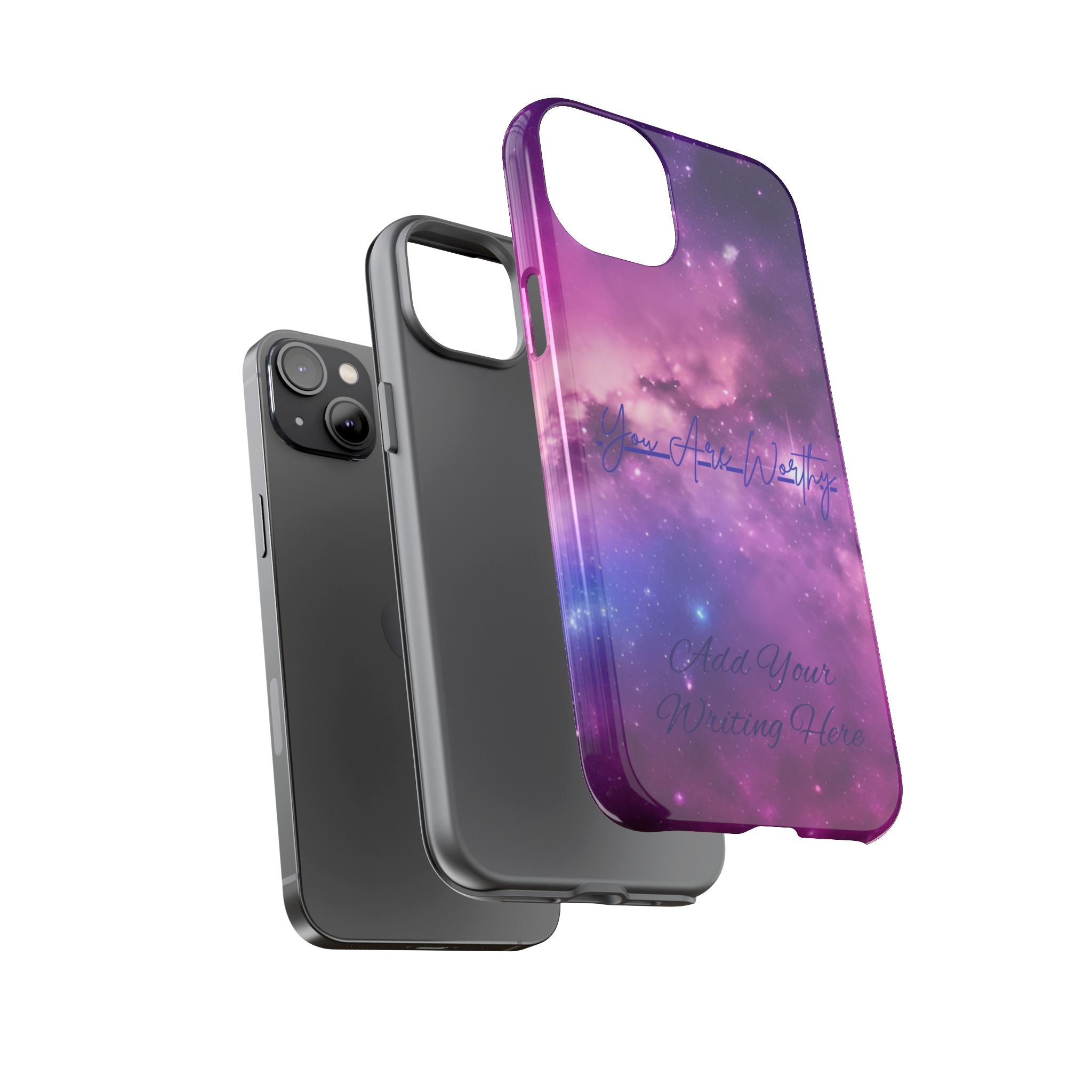 Custom Galaxy Phone Case — Personalized Purple Nebula iPhone Cover with Text