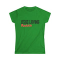 Jesus Loving Baddie Tee — Christian Graphic Women's T‑Shirt with Heart Cross Back