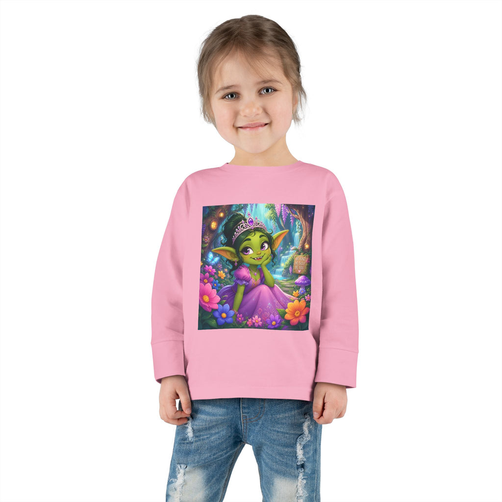 Goblin Princess Toddler Long Sleeve Tee — Cute Fantasy Fairy Garden Shirt