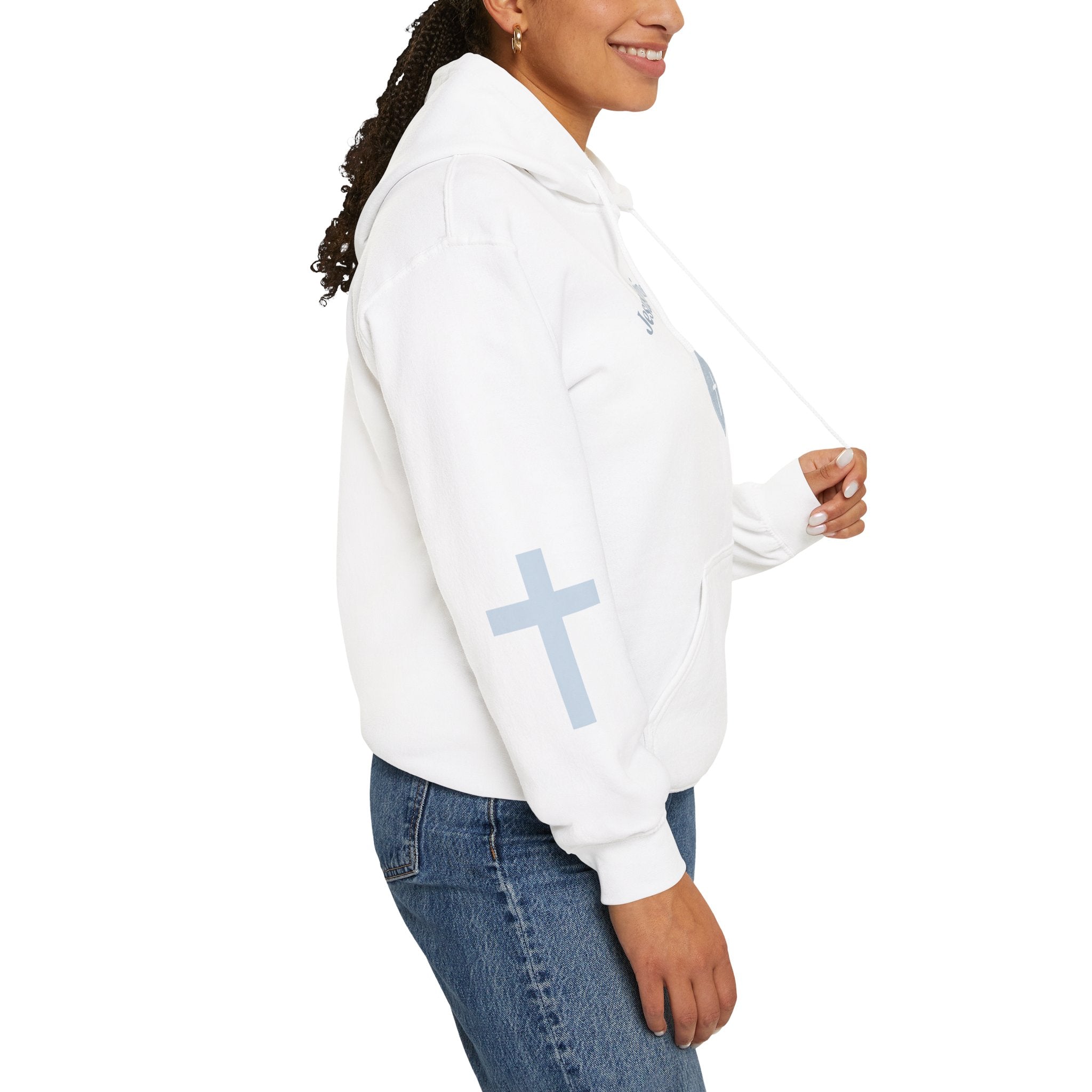 Jesus Loving Baddie Hoodie — Psalm 46:5 Christian Heart Cross Pullover