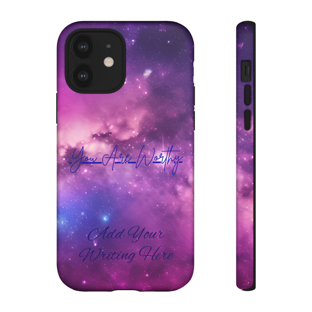 Custom Galaxy Phone Case — Personalized Purple Nebula iPhone Cover with Text