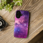 Custom Galaxy Phone Case — Personalized Purple Nebula iPhone Cover with Text