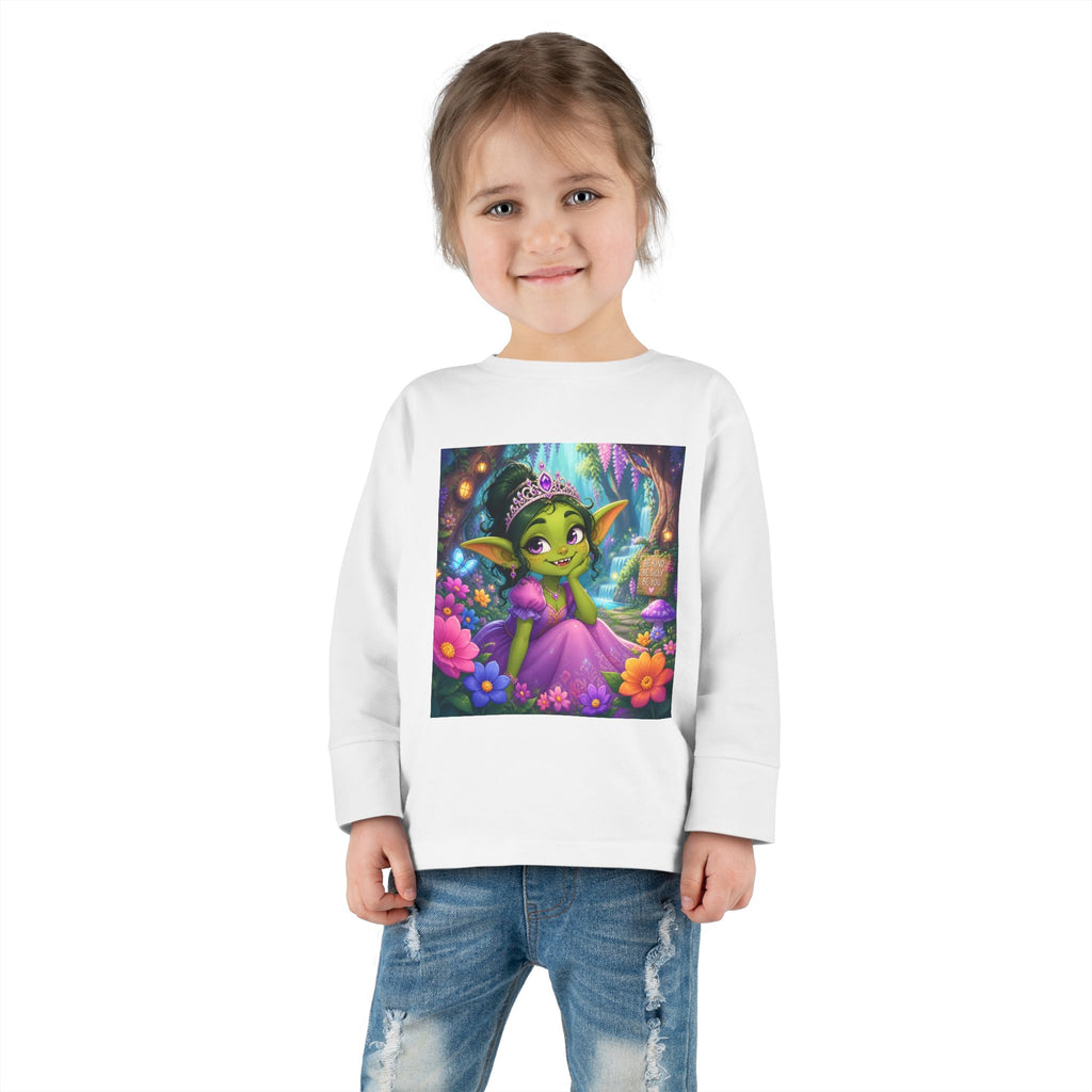 Goblin Princess Toddler Long Sleeve Tee — Cute Fantasy Fairy Garden Shirt