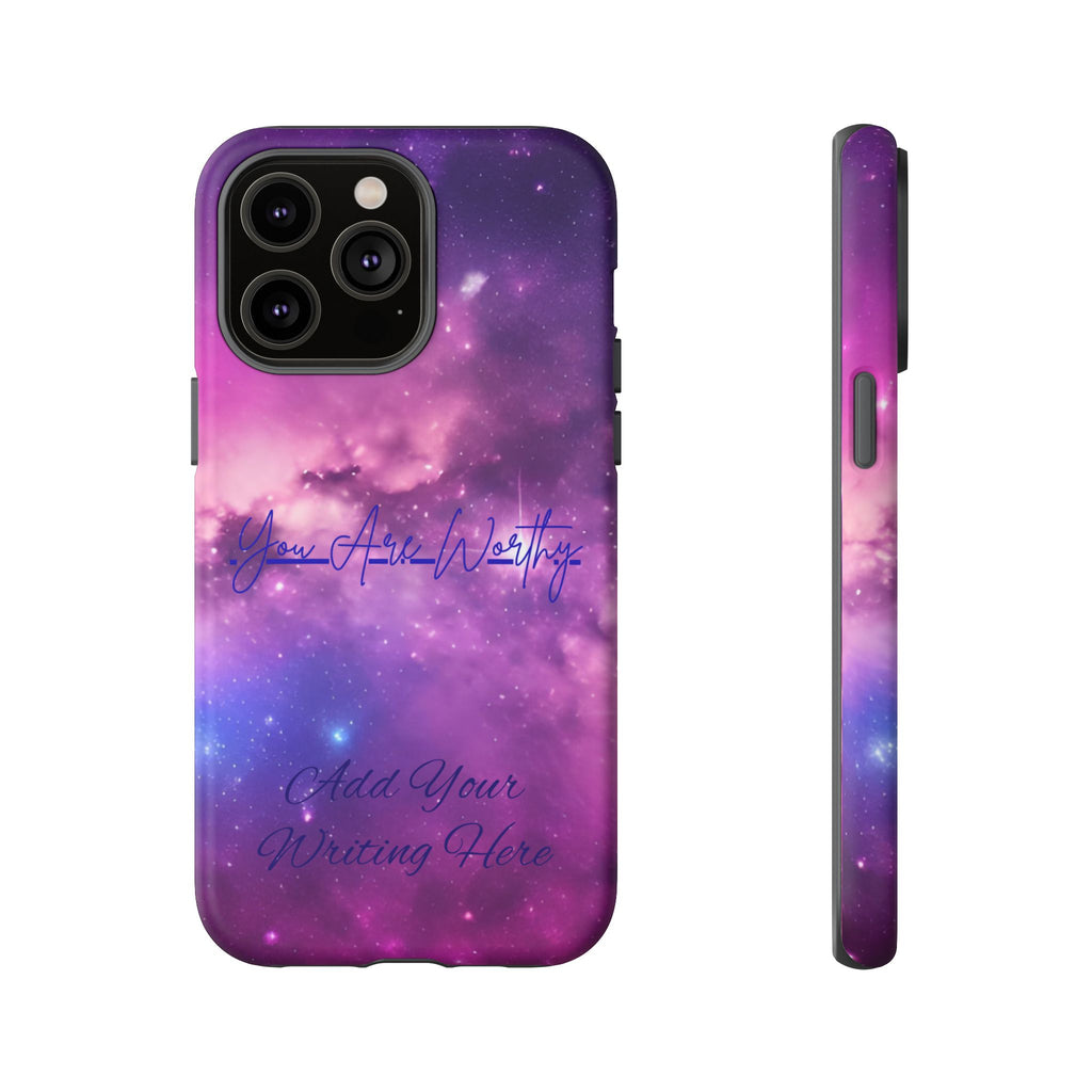 Custom Galaxy Phone Case — Personalized Purple Nebula iPhone Cover with Text