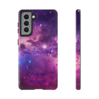 Galaxy "You Are Worthy" Phone Case — Motivational Nebula Design, Customizable Text